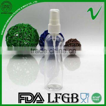 PET clear cosmetic 100ml plastic perfume bottle with pump