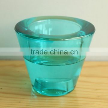Colored Small Cup Glass Candlestick For Decoration