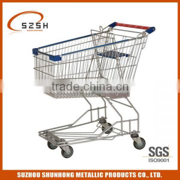 steel wire foot base type zinc shopping trolleys