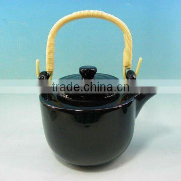 Hot sale Japan ceramic teapot in black color