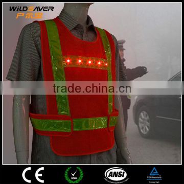 orange waistcoat waterproof relfective workwear LED security shirt