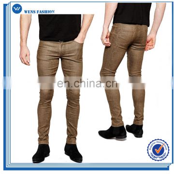 Used Denim Jeans Concealed Zip Pockets Stretch Skinny Mens Jeans