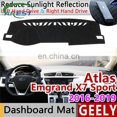 for Geely Atlas Boyue Emgrand X7 Sport 2016 2017 2018 2019 Anti-Slip Mat Dashboard Cover Sunshade Dashmat Protect Accessories