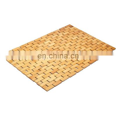 Solid Eco-friendly natural bamboo shower mat bathroom floor anti slip bath mats bamboo shower mat