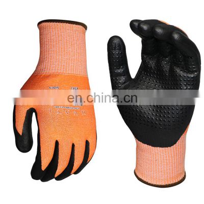 Oil Prevention Micro Foam Nitrile Coated Cut Level 5 Safety Gloves Metal Fabrication Detection Gloves For Steel Fabricator
