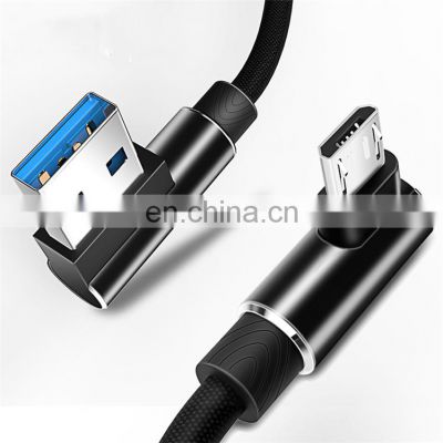 High Quality 90 Degree Quick Charger Usb Cable Fast Charging type C Data Cables For IPhone/Android