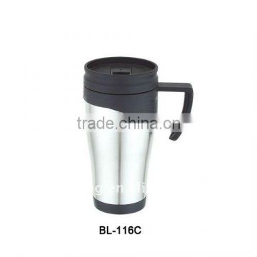 14oz double wall stainless steel travel coffee mug with PP inner