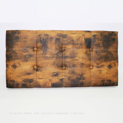 Foldable storage polyester ottoman-Wood Grain
