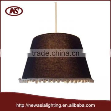 2015 new unique typeTriangle shape and iron material lamp shade with white round ball woobies decorative