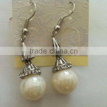 Metal earring with big drop pear style,silver fish hook earrings,cheapest earrings,Big stock earrings