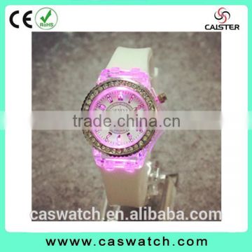 Cheap crystal watch silicone watches band colorful lights watch alibaba china