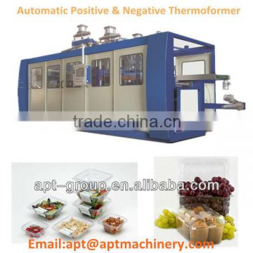 Four Station Plastic Thermoforming Machine With Forming-Vent Hole Punching-Cutting-Stacking unit
