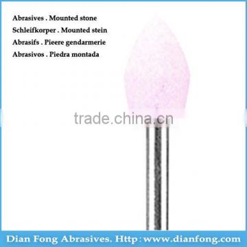 P-11 HP Shank Flame Shaped Aluminum Oxide Maded Medium Grit Pink Mounted Stone Surface Grinding Stones
