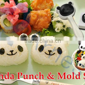 kitchen decoration tools kids gift seaweed puncher rice ball maker bento lunch box utensile panda punch & rice ball mold