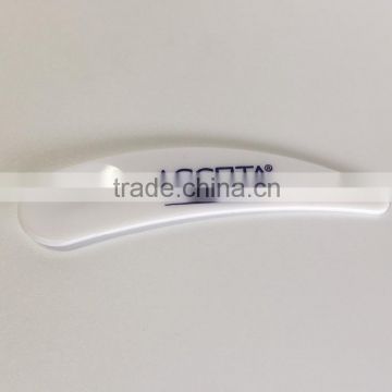 6cm white spatula with blue logo cosmetic cream moon falcate shape plastic Mask spatula