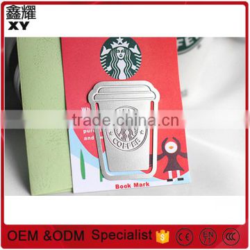 Good quality Promtional gifts customer logo stainless steel shape bookmark