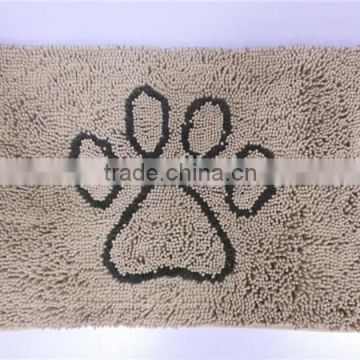 bear foot pattern polyester microfiber chenille carpet for pet