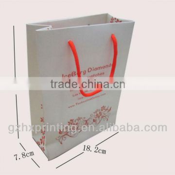 2015 Wholesale Factory Price Art shopping Paper Bag Logo Printed with PP Rope