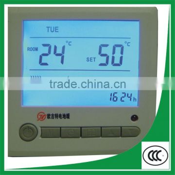 Touch pad room thermostat for heating mat