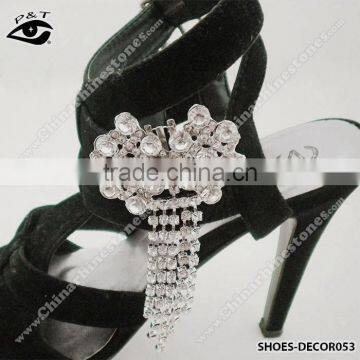 Bling rhinestone crystal shoe clips tassels crystal shoe clips for women