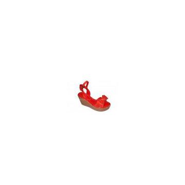 9cm heels PU Upper / Lining Material Red Ladies Wedge Sandals