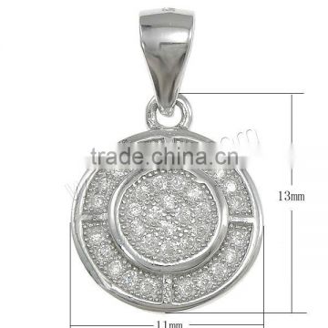 wholesale jewelry micro pave cubic zircon 925 sterling silver pendant