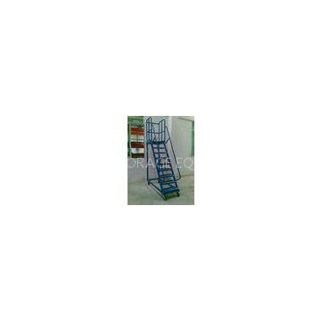 steel high climbing ladder customized Movable 1m - 2m  for  Supermarket