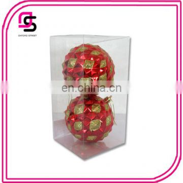 New design Plastic Christmas ball ,Christmas tree ball,Christmas hang-painted ball 2/S