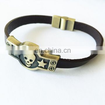 leather boys skull bracelet for Halloween accessories for men girls boys