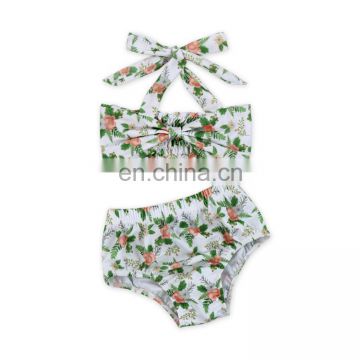 Two Pieces Flamingo Halter Bikini Swimsuit Holiday Beach Swimwear