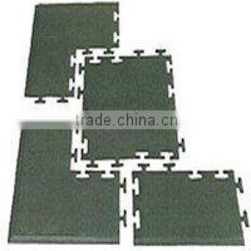 interlocking gym floor/ safety rubber tile/ indoor sport flooring (EN1177,SGS, IOS9001:2000certificate)
