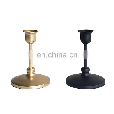 Customized Candle Holder Table Dinner Decorative Metal Candlestick Holder Black Gold Taper  On Sale