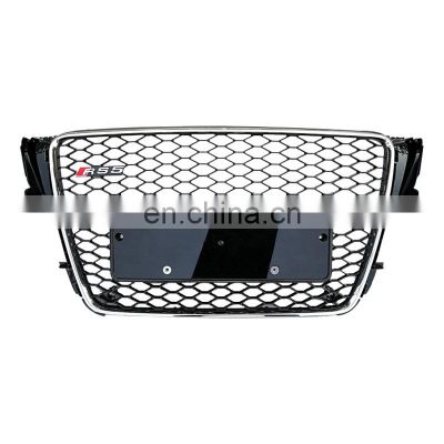 Auto front bumper grille for Audi A5 change to RS5  Chrome silver black high quality center honeycomb mesh grill 2008-2012