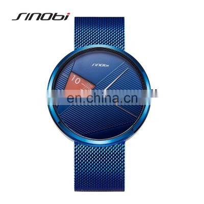 SINOBI Creative Men's Watch Unique Design Quartz Watches Blue Watch S9801G