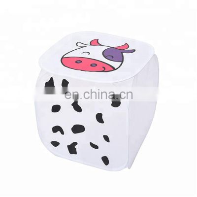 HOT home storage Portable Durable Handles foldable Cow Print fabric philippine laundry storage basket