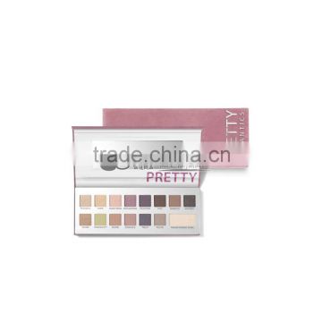 Long wearing 15 colors paper case private label cosmetics eyeshadow palettes