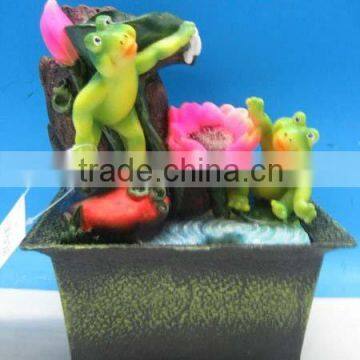 Polyresin frogs w/battery operated fountain