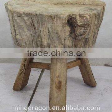 Antique Vintage shabby chic original tree trunk stool