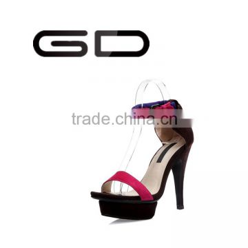 Genuine Leather high heel sandals Classics platform buckle strap heel shoes 12cm narrow band high heel sandals