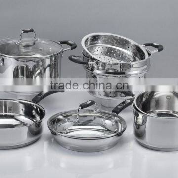 10pcs silver stainless steel cooking pot