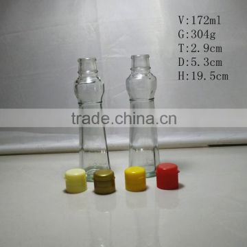 170ml 6oz unique shaped soybean sauce glass bottle with flip off lid                        
                                                Quality Choice