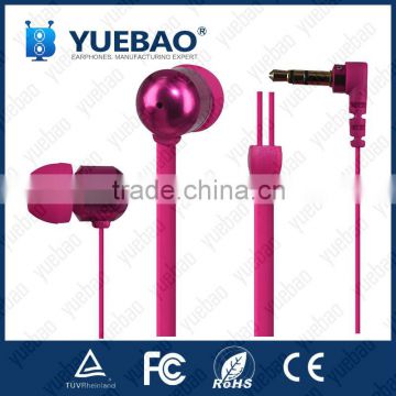 Top Quality Flat Cable separating Metal Earphone with Mic