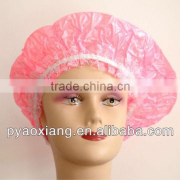 Factory supply best lave red environmently friendly shower caps or hats for hotel and home,etc.