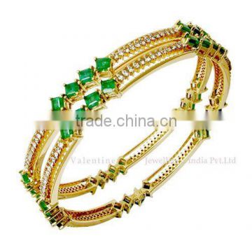 diamond emerald bangles, 2012 latest emerald bangles design