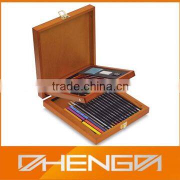 High quality custom made-in-china brown wooden display pen box two layers (ZDS-F008)