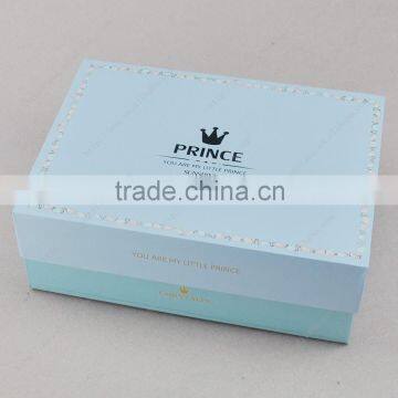 Blue color for paper gift packaging box with print logo