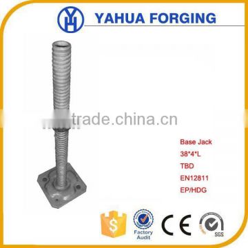 Use for scaffolding 600mm solid seamless screw base jack Zinc/ 250mm forging nuts