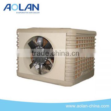 Evaporative air cooler for industrial roof vent