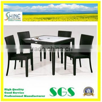 2015 Popular Design Wicker Table and Chairs Rattan Dining Furniture