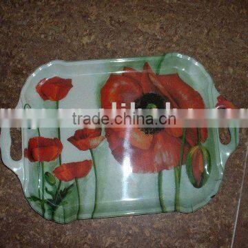 3pcs Melamine Tray with Handle